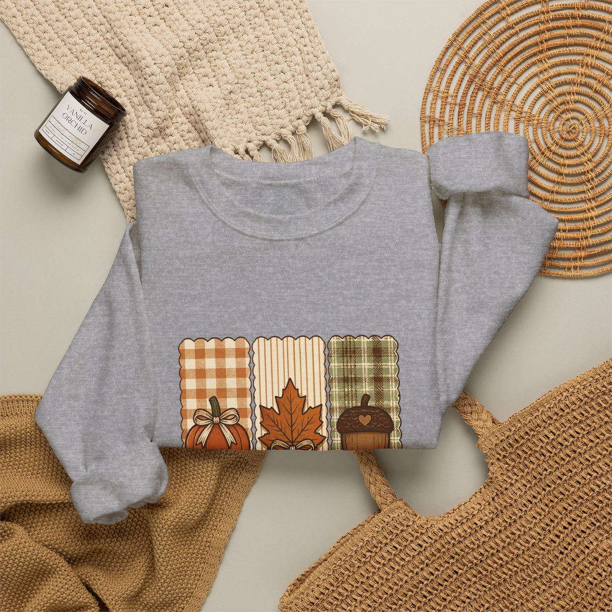 Fall Looks Good On You Sweatshirt | Thanksgiving, Pumpkin, Leaf, Acorn Plaid