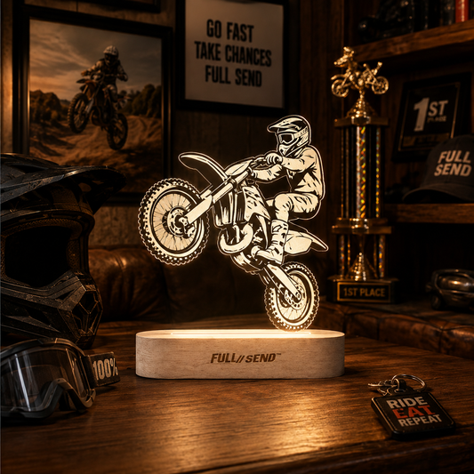 Custom Engraved Motorcycle Night Light — Personalized Acrylic Shape LED Lamp