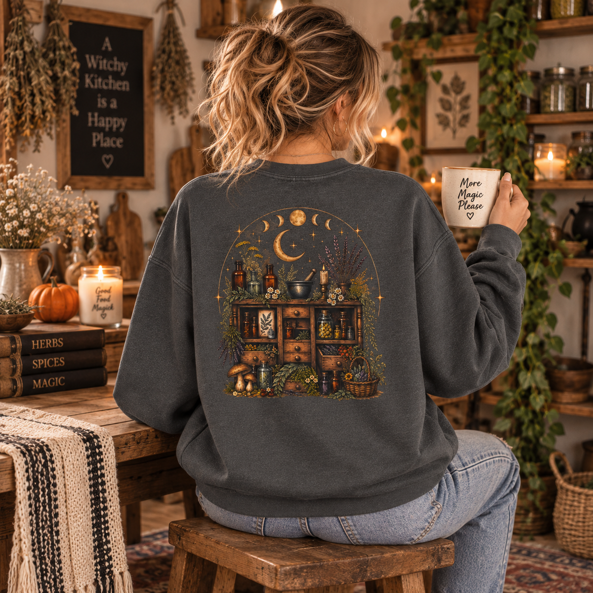 Kitchen Witch Celestial Apothecary Crewneck Sweatshirt