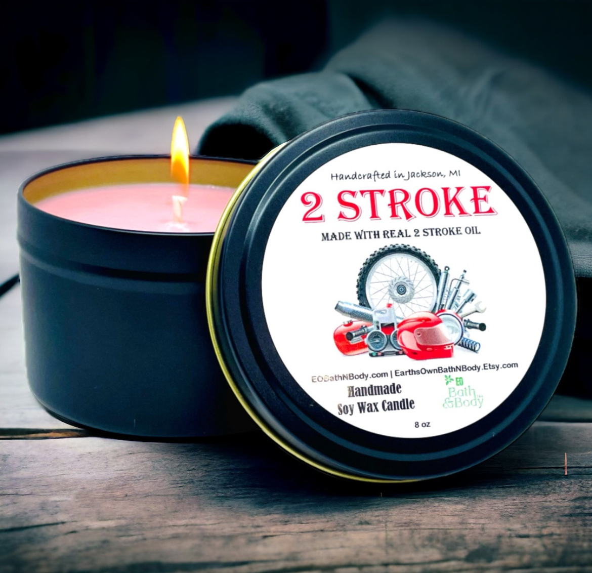 Lucky Garage Drop Duo - Racing Fuel + 2 Stroke (2 Candle Set - 8 oz Only)
