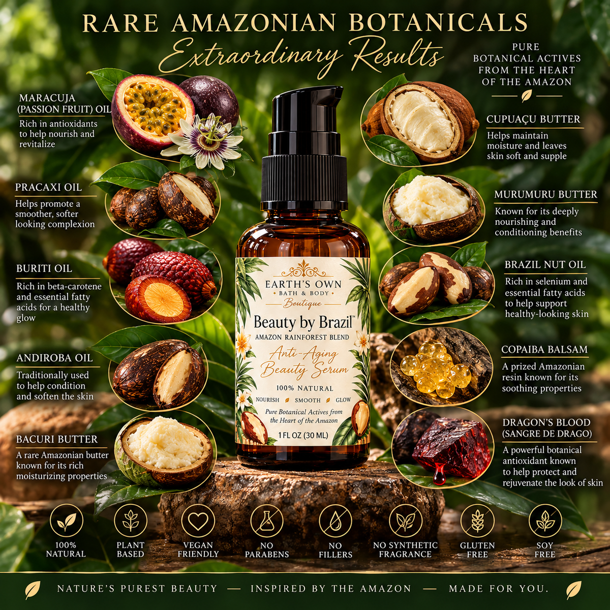 Beauty by Brazil™ Amazon Rainforest Blend Anti-Aging Serum | 1 fl oz
