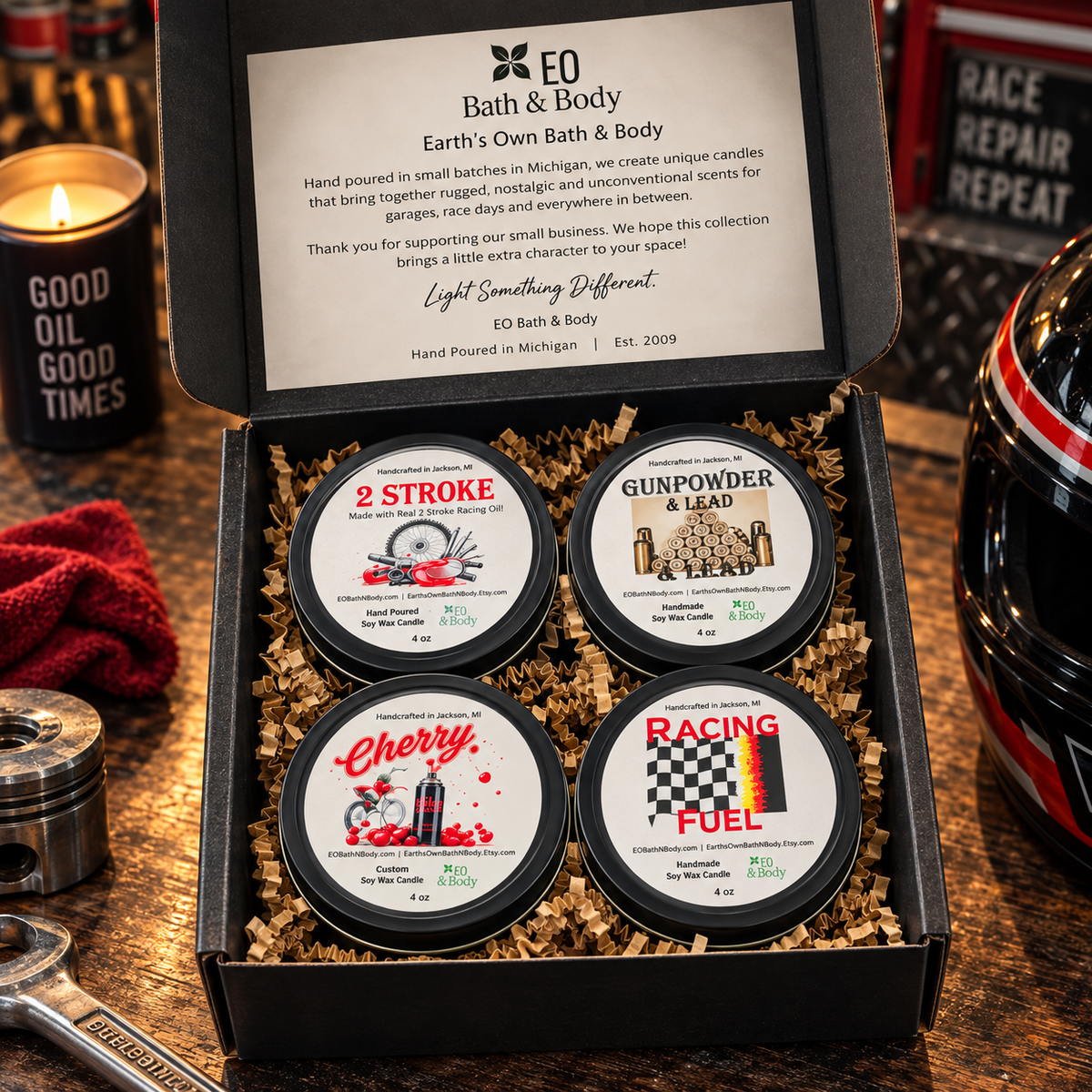 The Gearhead Collection - 4 Piece Candle Gift Set