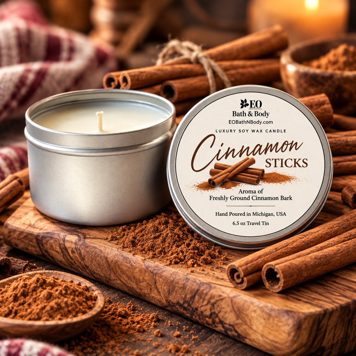 Cinnamon Sticks Luxury Soy Candle