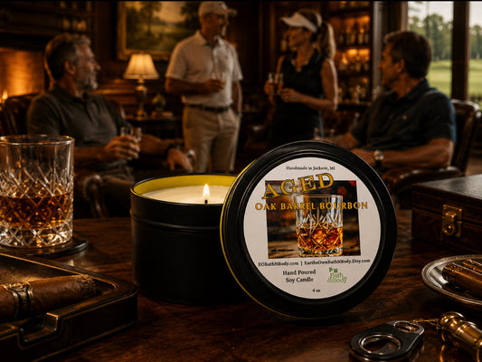 Aged Oak Barrel Bourbon Candle | Bourbon Inspired Scent | Choose Size