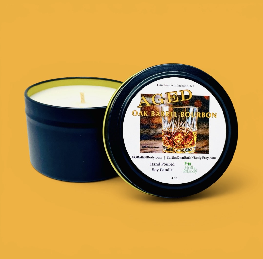 Aged Oak Barrel Bourbon Candle | Bourbon Inspired Scent | Choose Size