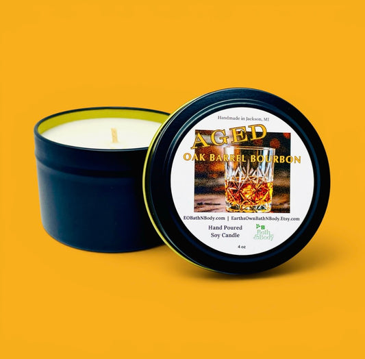 Aged Oak Barrel Bourbon Candle | Bourbon Inspired Scent | Choose Size