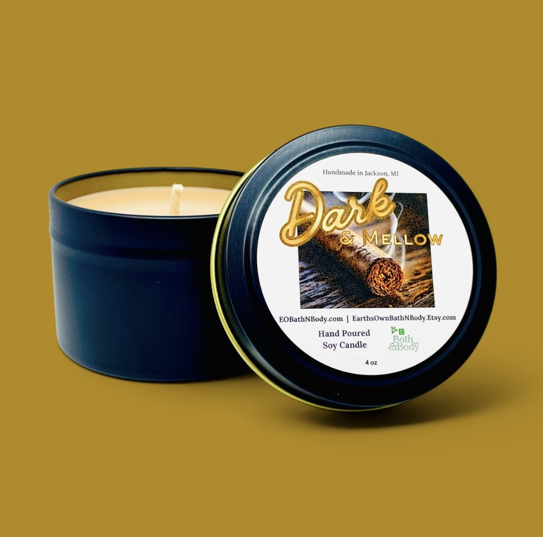 Dark & Mellow Candle | Vanilla Tobacco Inspired Scent
