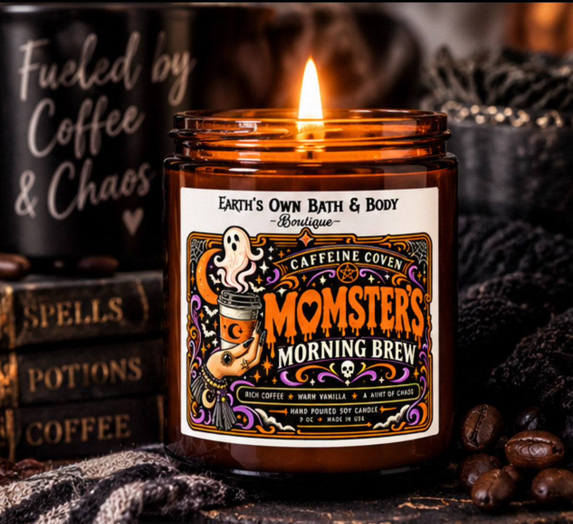 Momster's Morning Brew - Caffeine Coven Halloween Decor Coffee Candle | 9 oz
