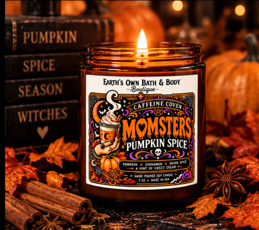Momster's Pumpkin Spice - Caffeine Coven Halloween Candle | 9 oz