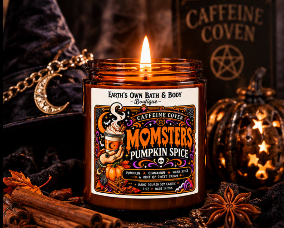 Momster's Pumpkin Spice - Caffeine Coven Halloween Candle | 9 oz