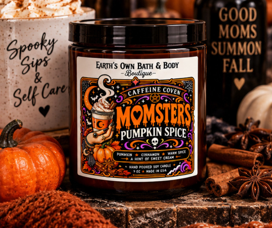 Momster's Pumpkin Spice - Caffeine Coven Halloween Candle | 9 oz